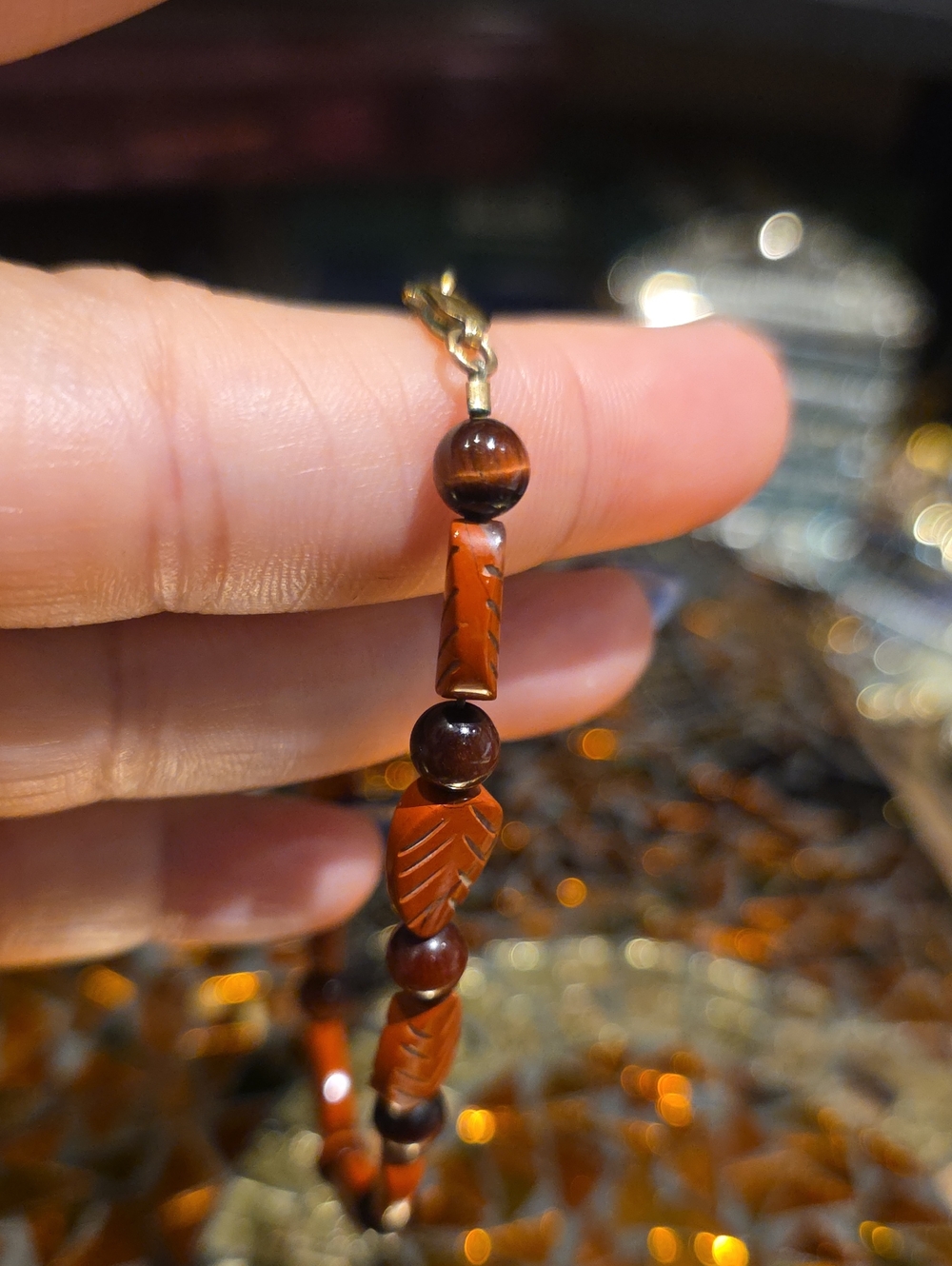 Brown Agate and Tiger's Eye Beaded Bracelet — Women's Jewelry